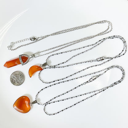 Carnelian Agate Crystal Necklace