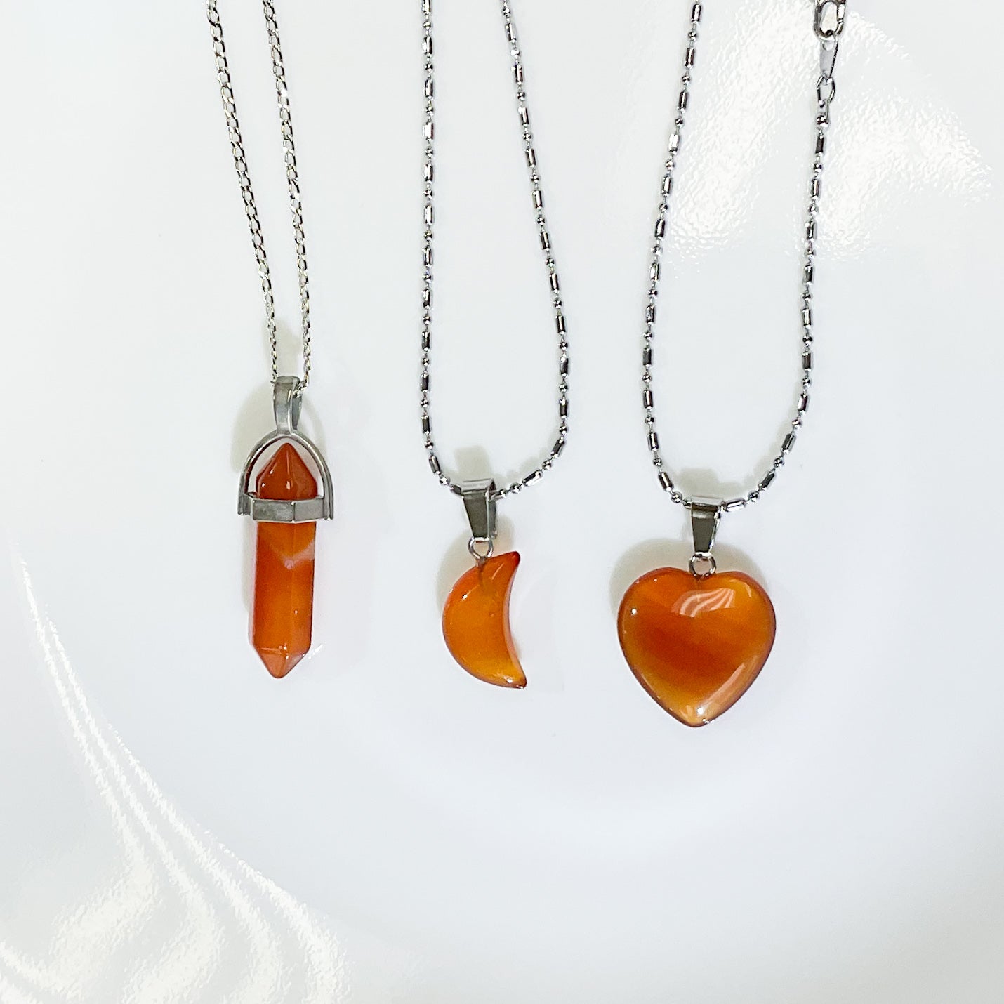 Carnelian Agate Crystal Necklace