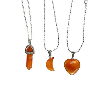 Carnelian Agate Crystal Necklace