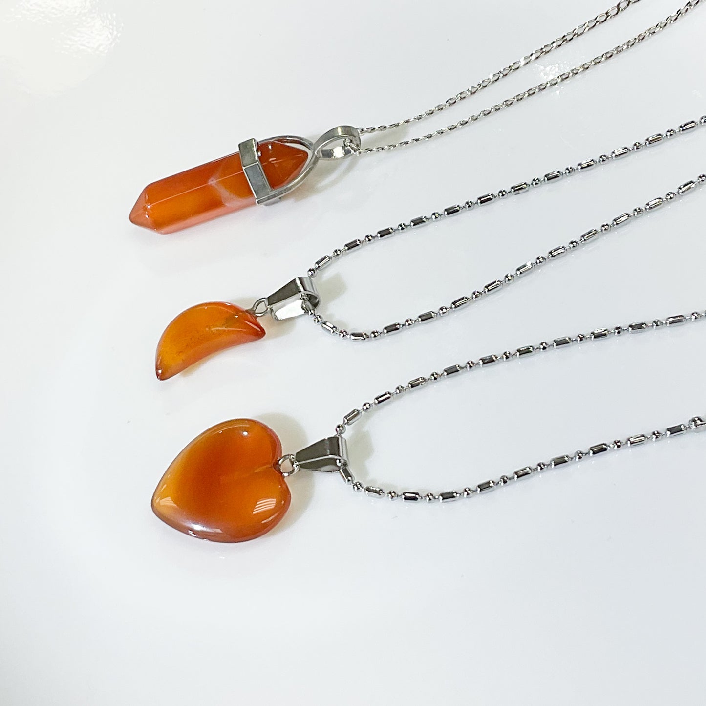 Carnelian Agate Crystal Necklace