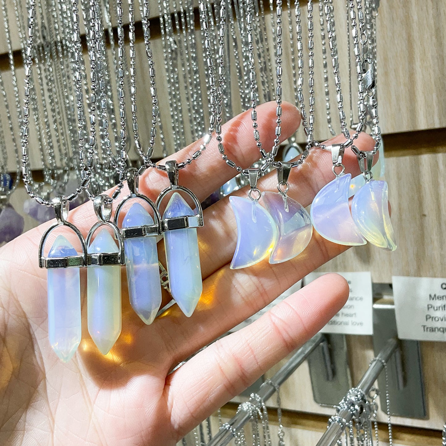 Opalite Moonstone Crystal Necklace