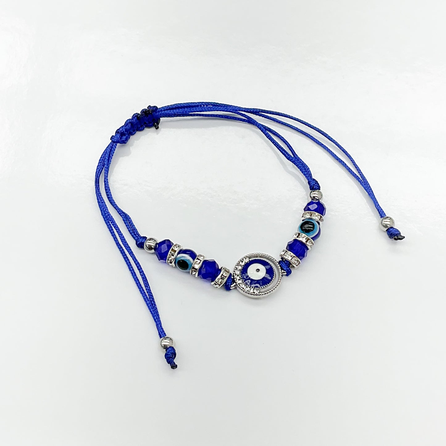 Blue and Red Evil Eye String Bracelet