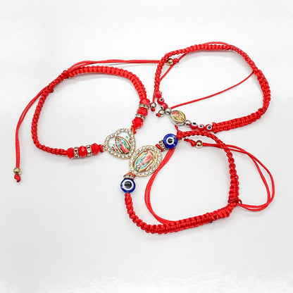 Our Lady of Guadalupe Evil Eye String Bracelet