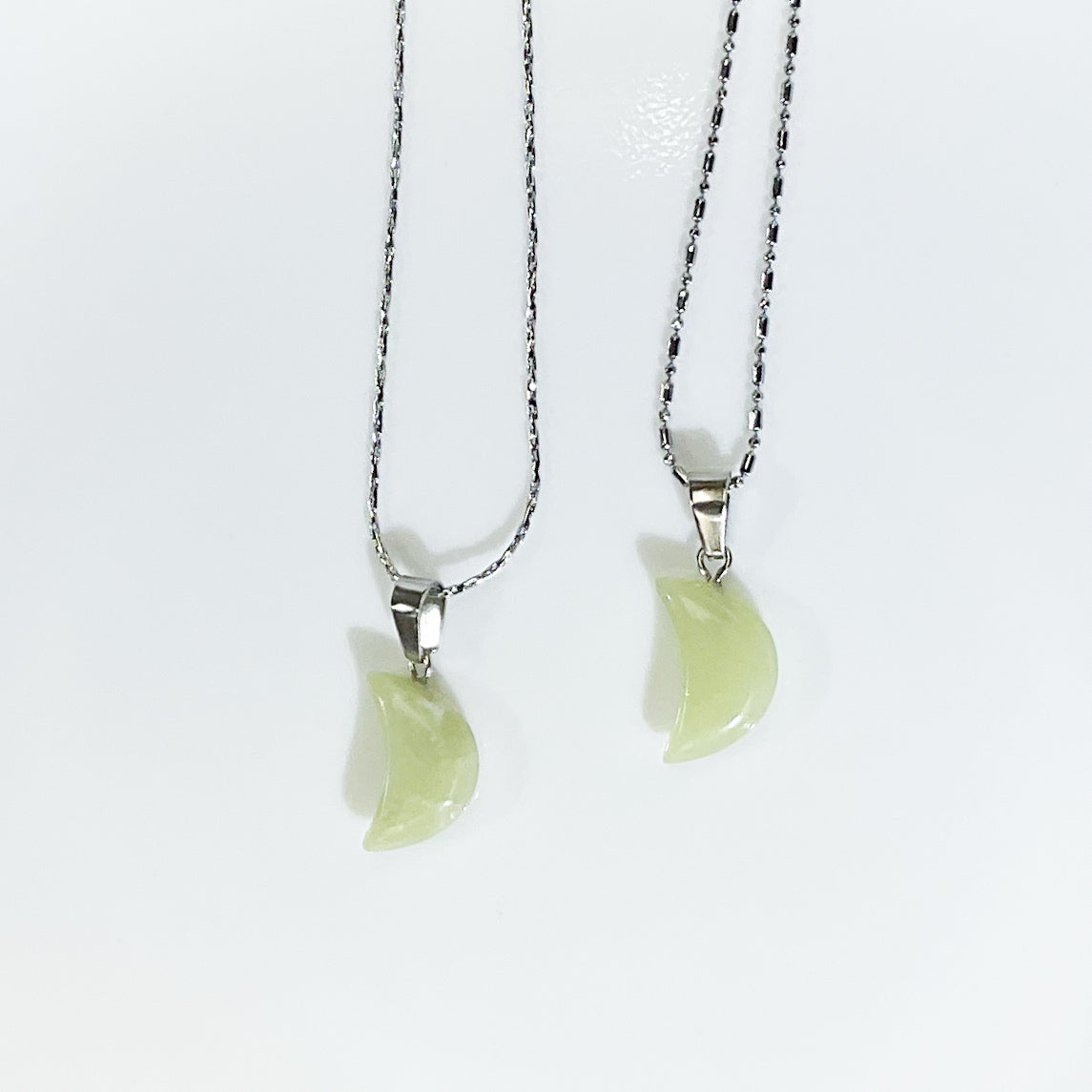 Olive Jade Moon Crystal Necklace