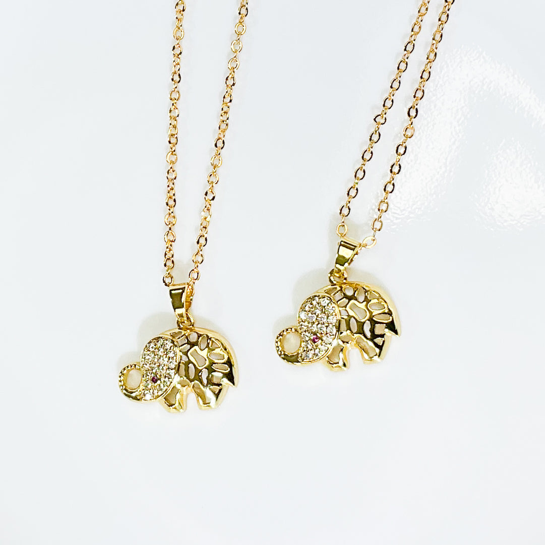 Elephant Charm Gold-plated Necklace