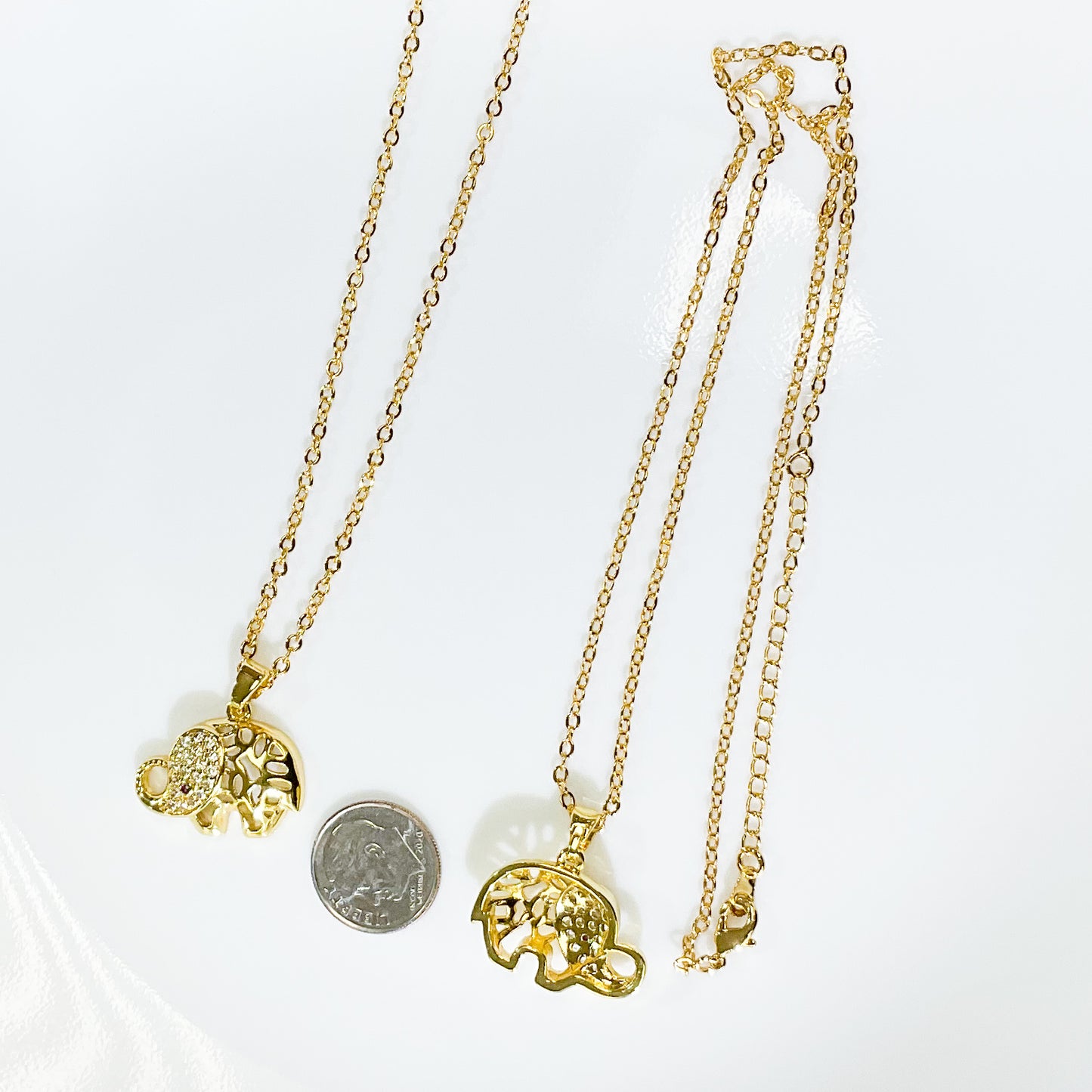 Elephant Charm Gold-plated Necklace