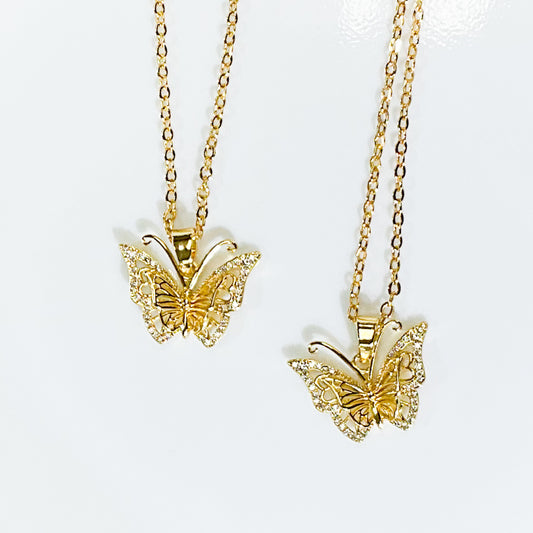 Butterfly Charm Gold-plated Necklace