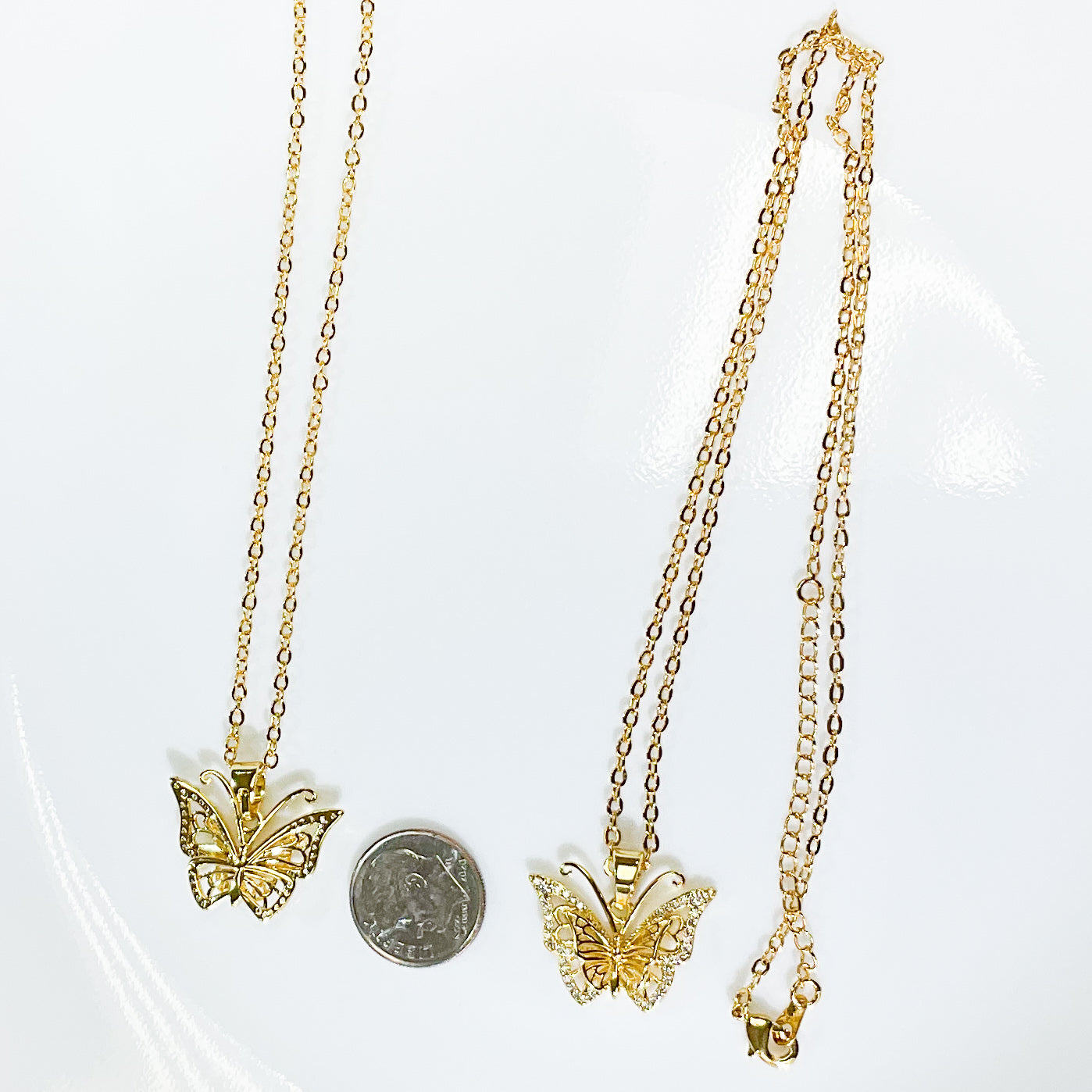 Butterfly Charm Gold-plated Necklace