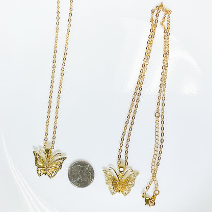 Butterfly Charm Gold-plated Necklace