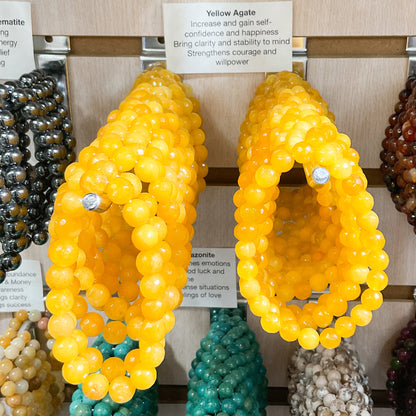 Yellow Agate Beaded Gemstone Bracelet