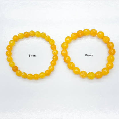 Yellow Agate Beaded Gemstone Bracelet