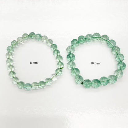 Green Rutilated Crackle Quartz Beaded Bracelet