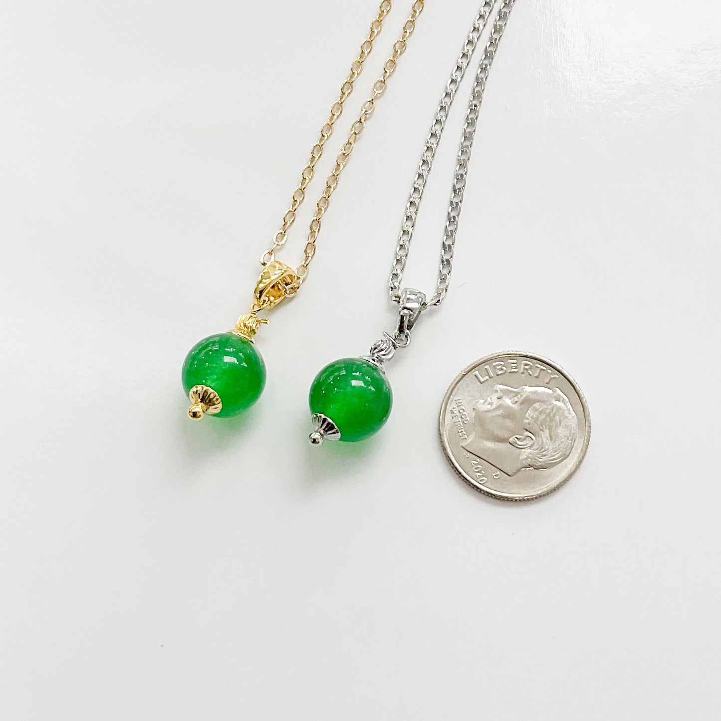 Simple Round Jade Bead Necklace