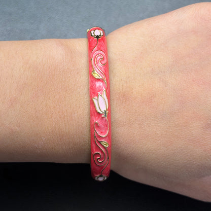 7 mm Tulip Flower Enamel Bangle