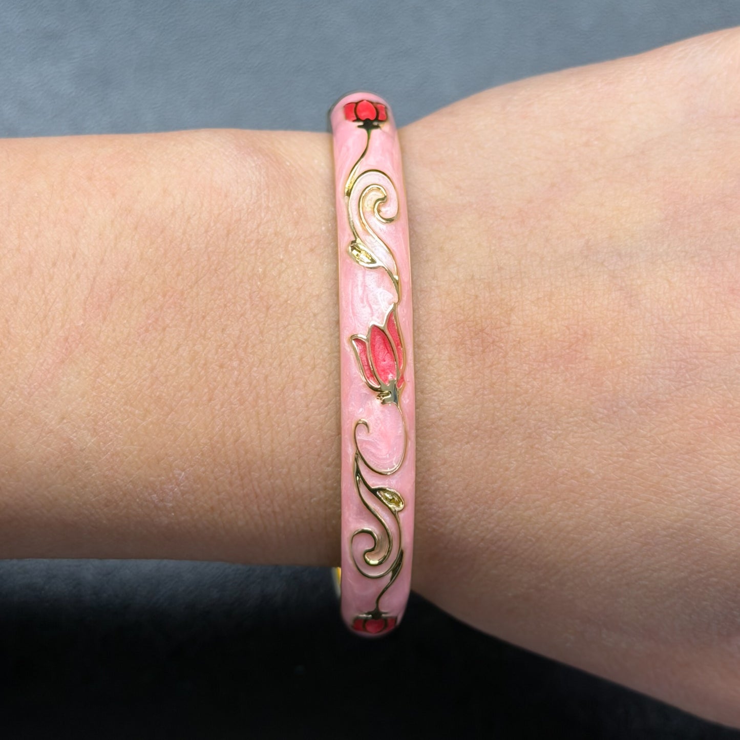 7 mm Tulip Flower Enamel Bangle