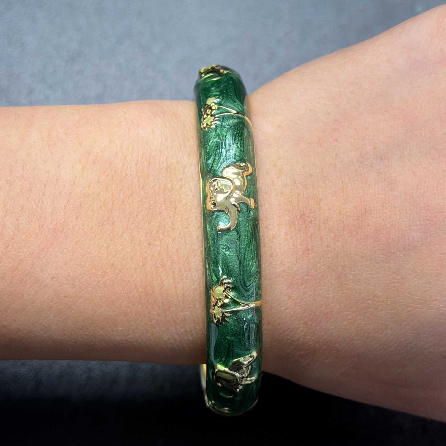 10 mm Elephant Clasp Enamel Bangle