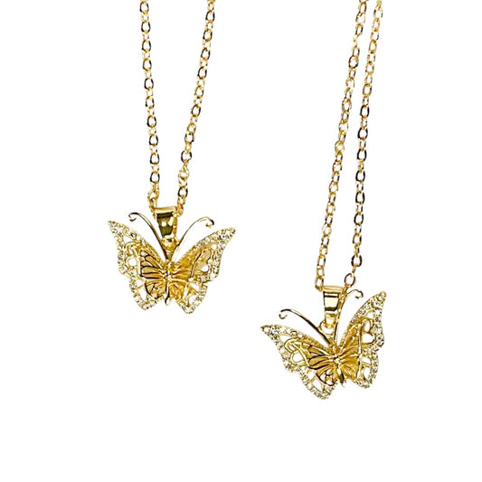 Butterfly Charm Gold-plated Necklace