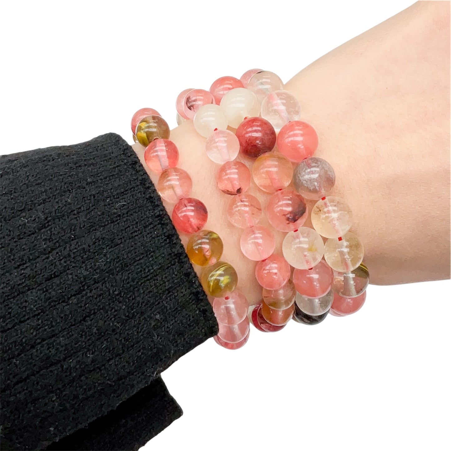 Cherry Quartz Gemstone Beaded Bracelet