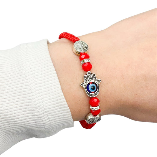 Evil Eye Hamsa Red String Bracelet