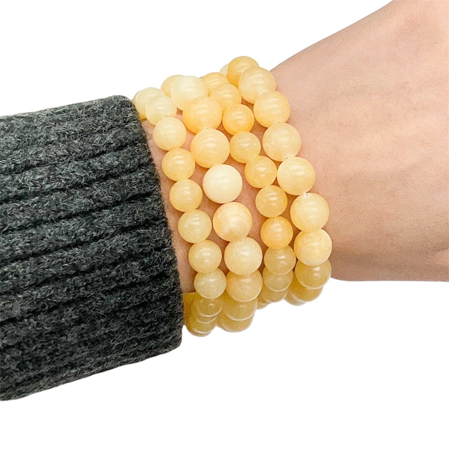 Honey Calcite Beaded Gemstone Bracelet