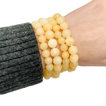 Honey Calcite Beaded Gemstone Bracelet