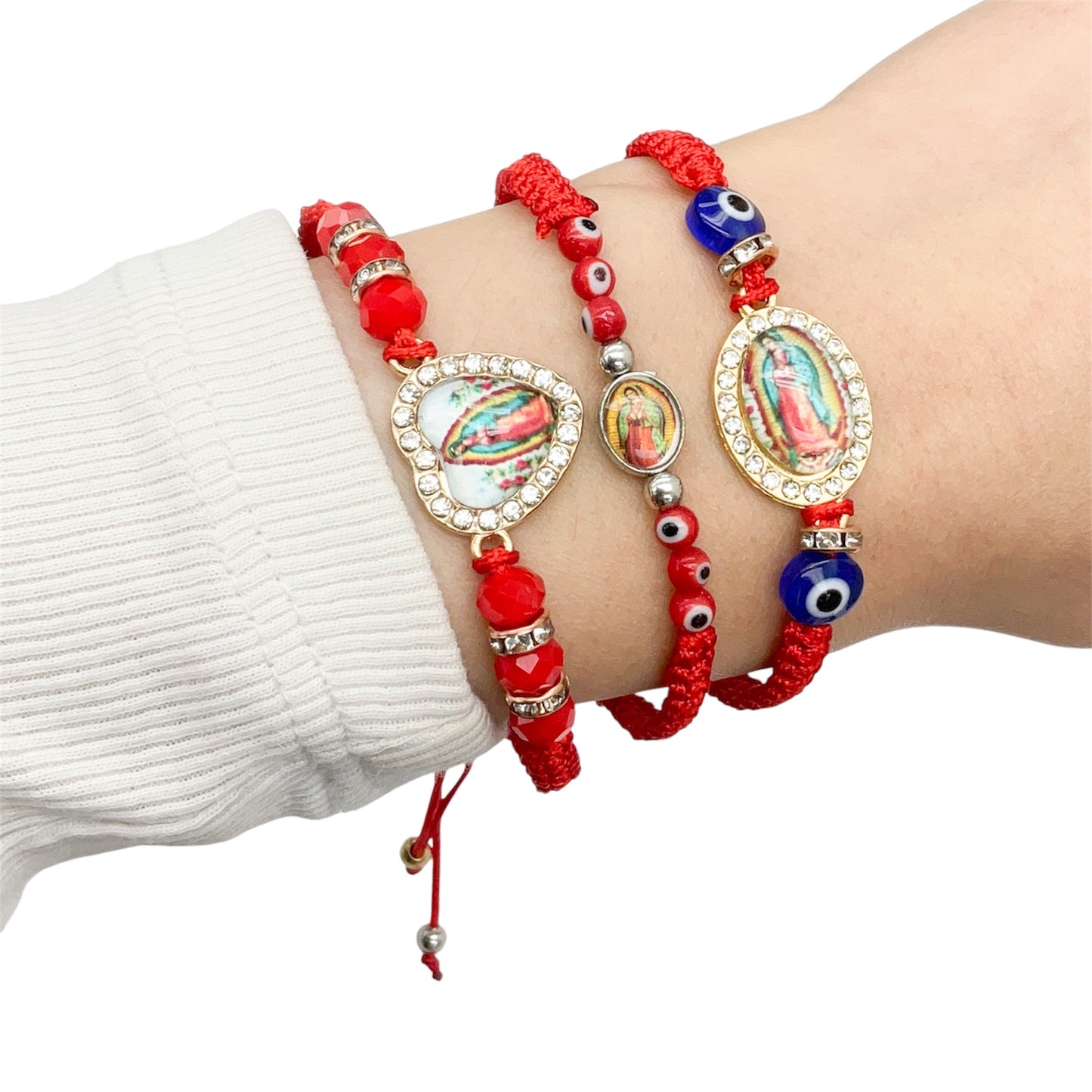 Our Lady of Guadalupe Evil Eye String Bracelet