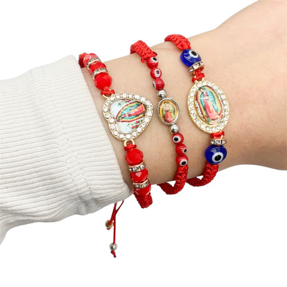 Our Lady of Guadalupe Evil Eye String Bracelet