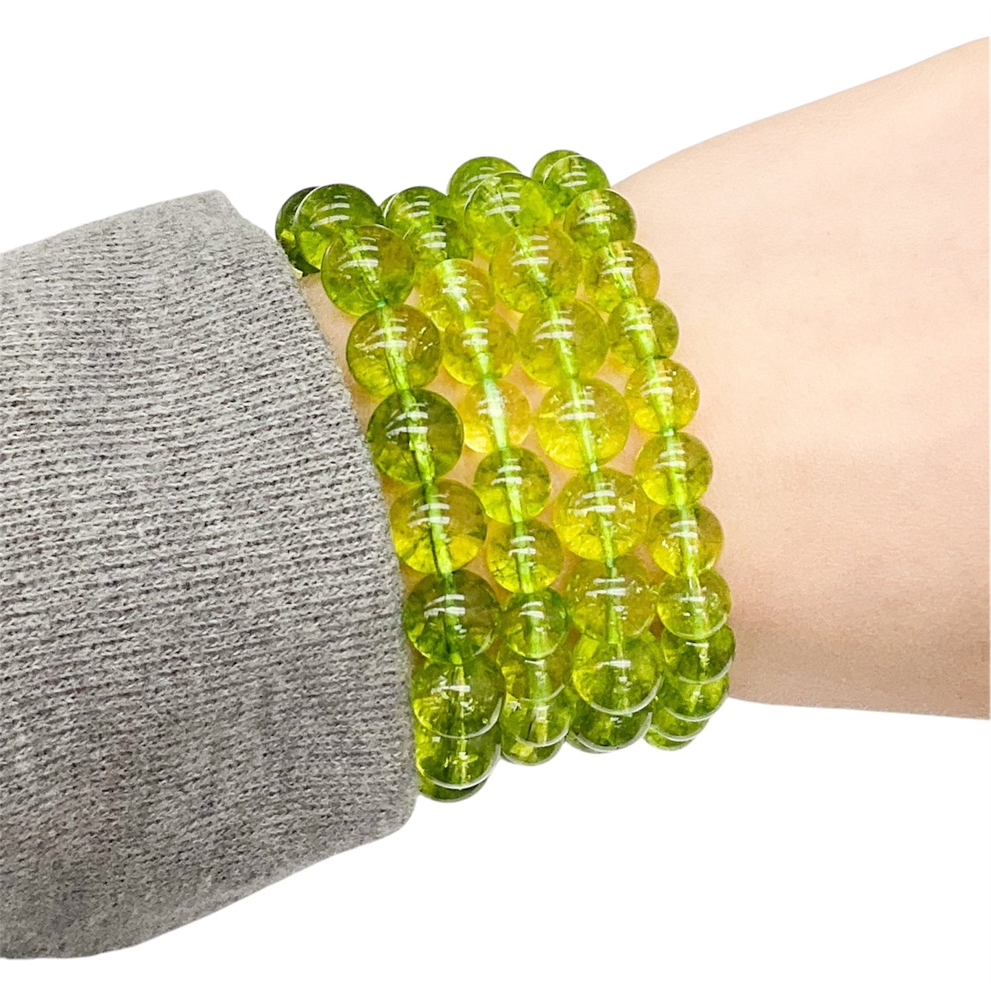 Peridot Crystal Beaded Bracelet