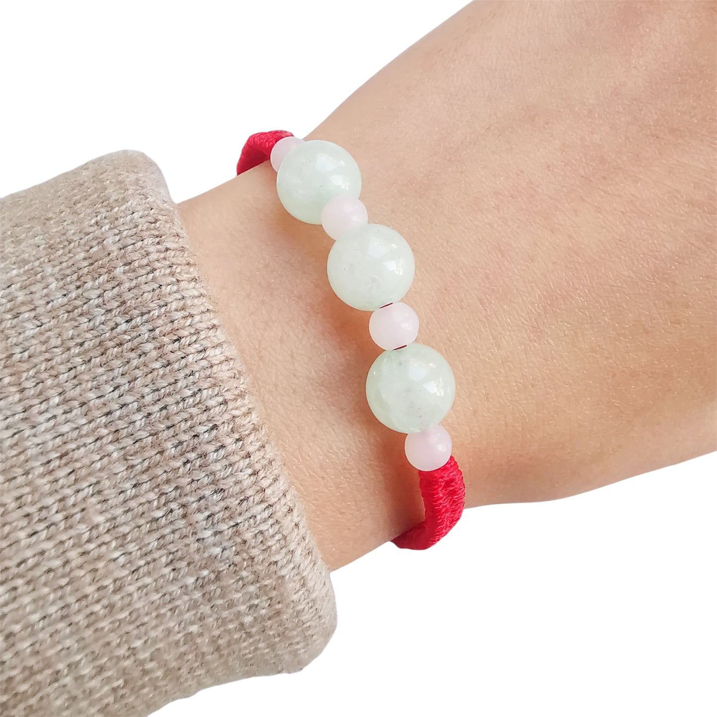 Round Jade Beads Red String Bracelet