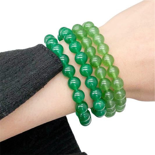 Translucent Green Jade Gemstone Bracelet 8 mm