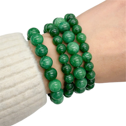 Vibrant Green Jade Beaded Bracelet