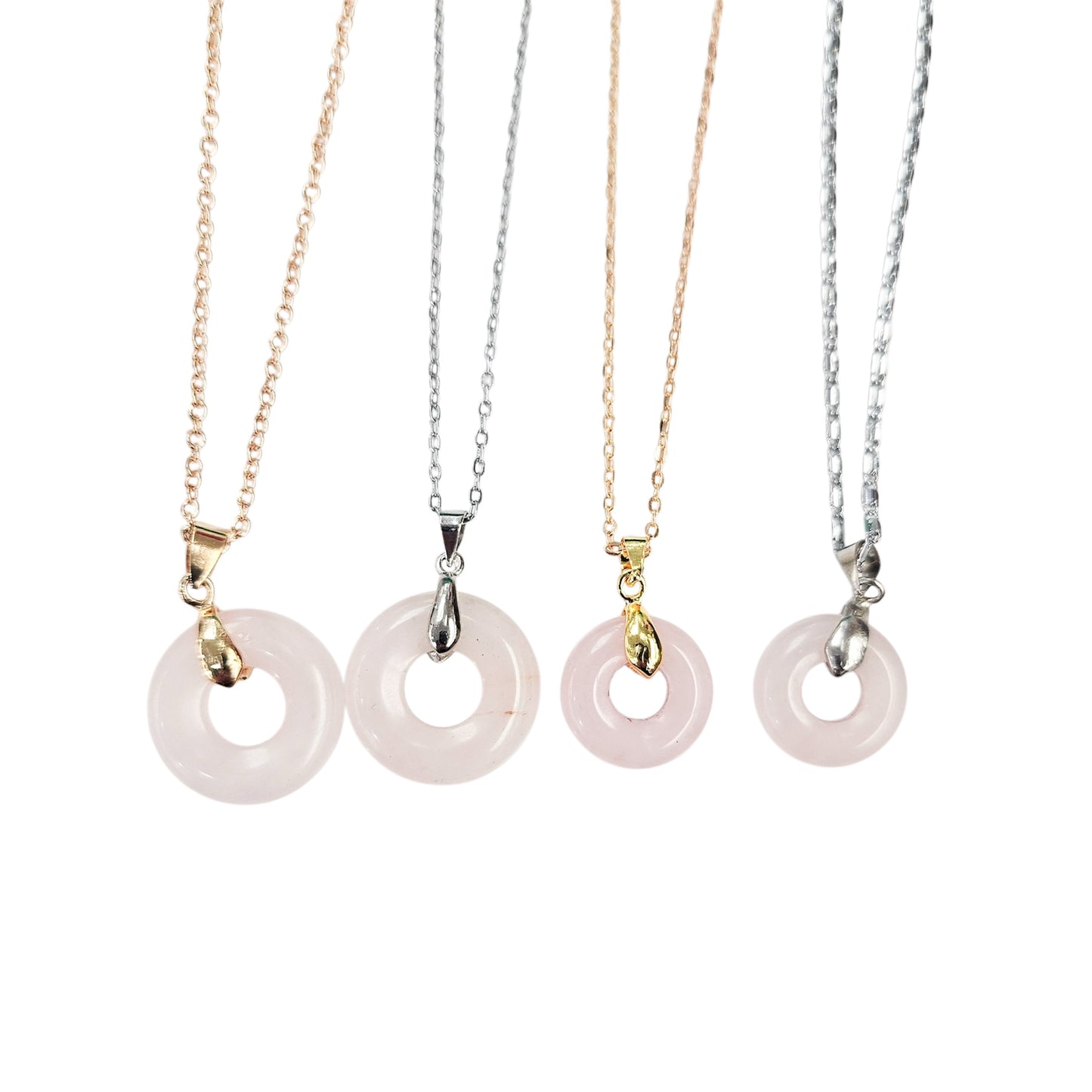 Rosequartz Circle Necklace