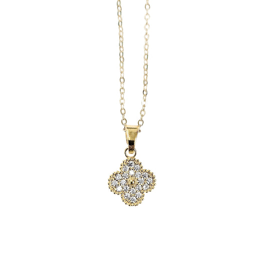 Brilliant Petite Gold-plated Clover Necklace