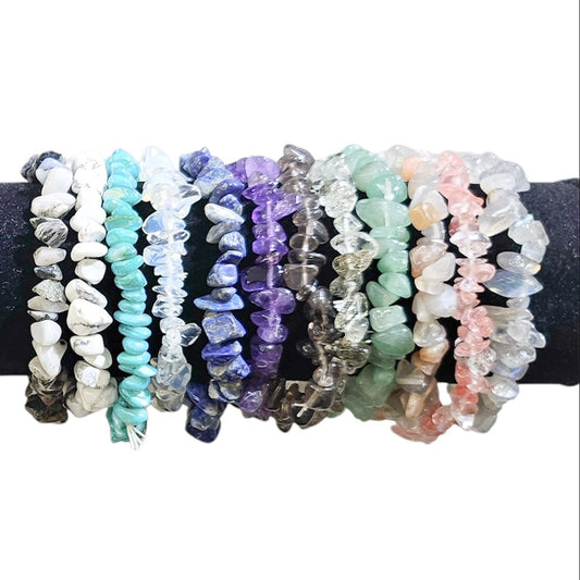 Crystal Chip Elastic Gemstone Bracelet