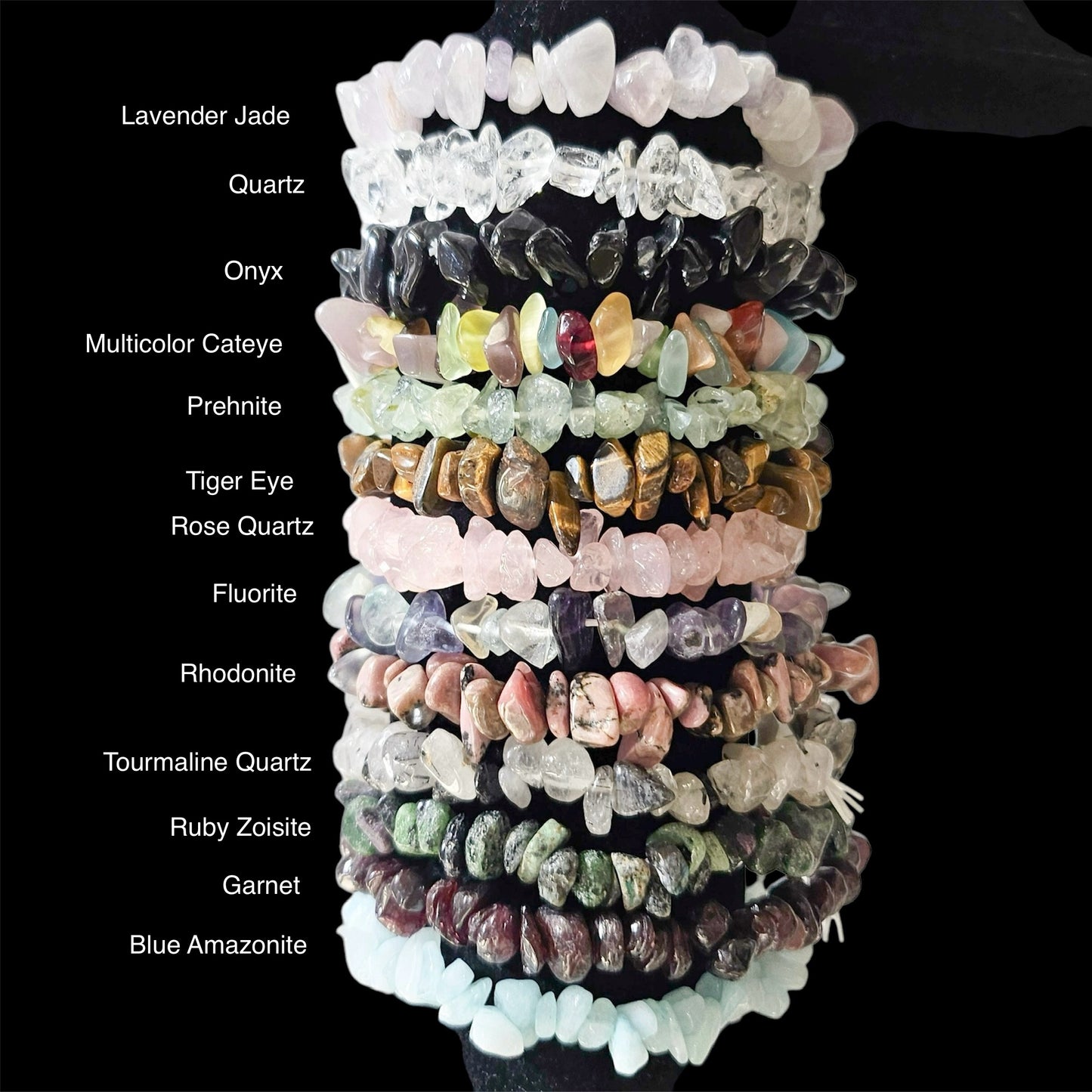 Crystal Chip Elastic Gemstone Bracelet