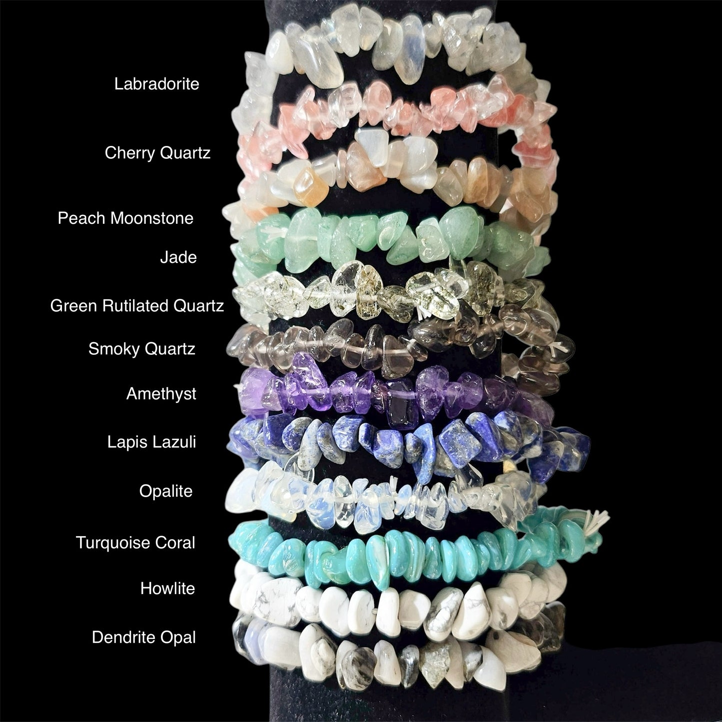 Crystal Chip Elastic Gemstone Bracelet