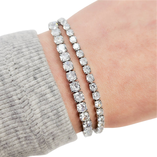 Tennis Bracelet in White Gold-plated