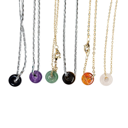 Dainty Crystal Donut Necklaces (8 mm)
