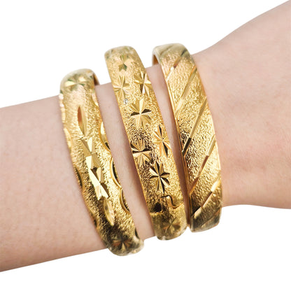 10 mm Textured Gold Bangle