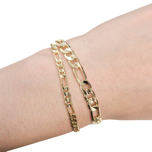 18K Gold Plated Figaro Chain Bracelet