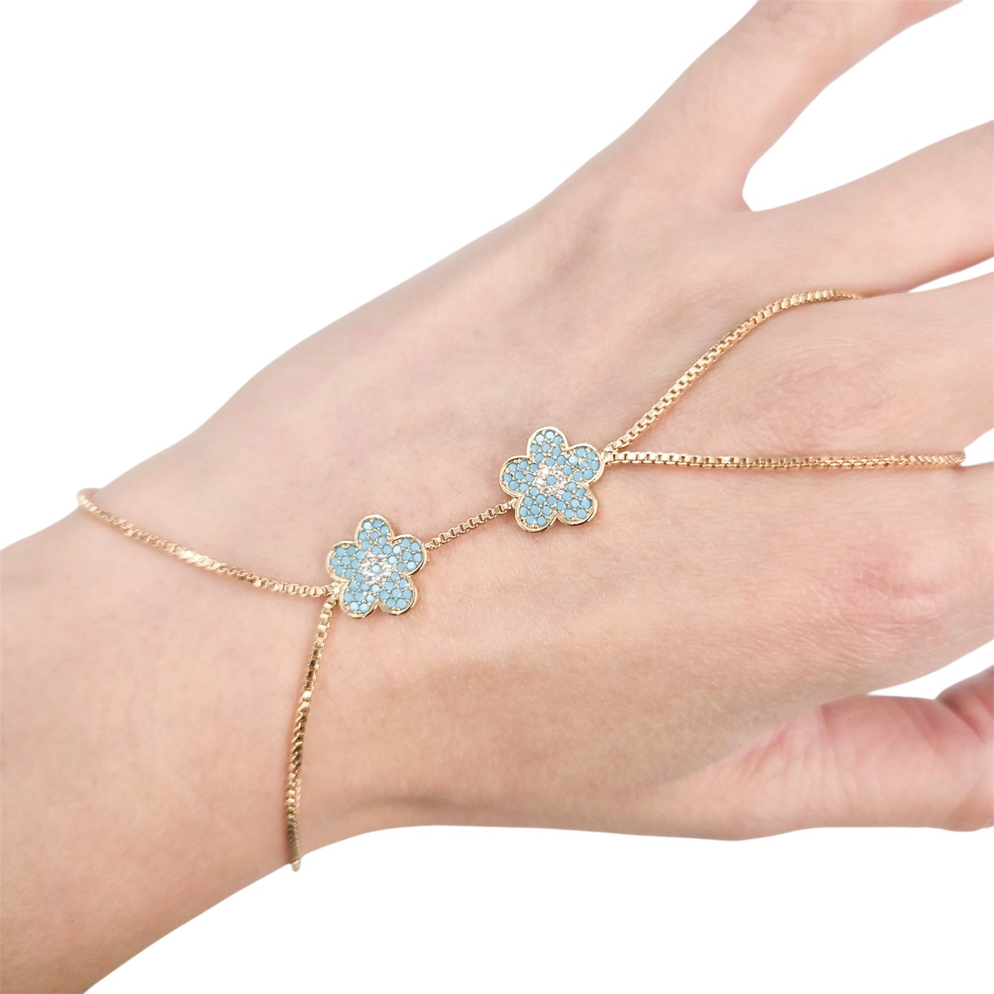 Blue Flowers Handchain