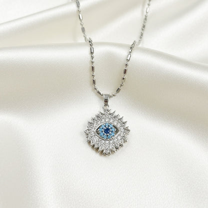 Bedazzled Evil Eye Spinner Necklace
