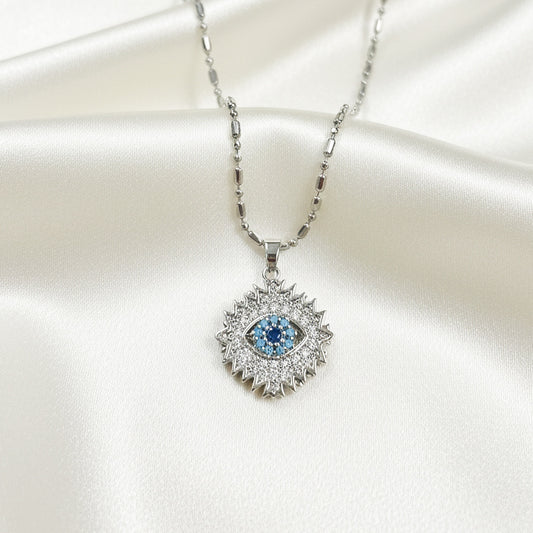 Bedazzled Evil Eye Spinner Necklace