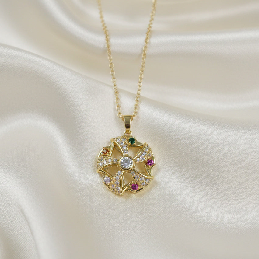 Jewel Crown Fidget Spinner Necklace