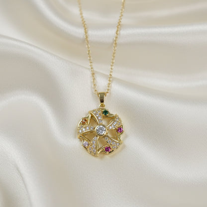 Jewel Crown Fidget Spinner Necklace