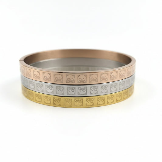 Yin Yang Stainless Steel Bangle