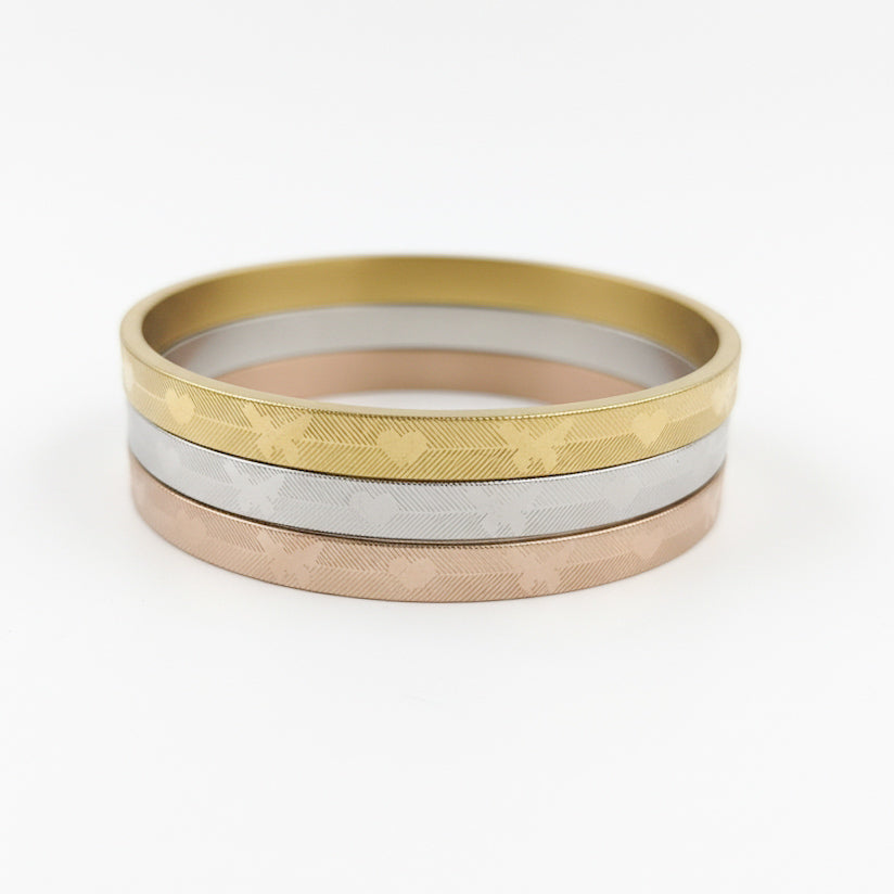 Butterfly and Heart Stainless Steel Bangle