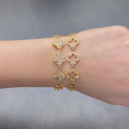 Luxe Pave Clover Bracelet